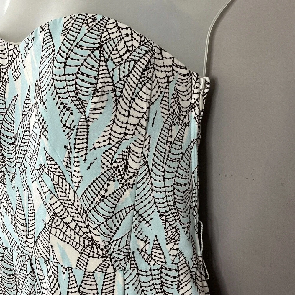 H & M Strapless Leaf Print Jumpsuit Resortwear‎ Coastal Cowgirl Crop Wide-Leg 10 - Picture 6 of 14